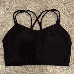 Black Strappy Women's Sports Bra - lululemon like a cloud longline
